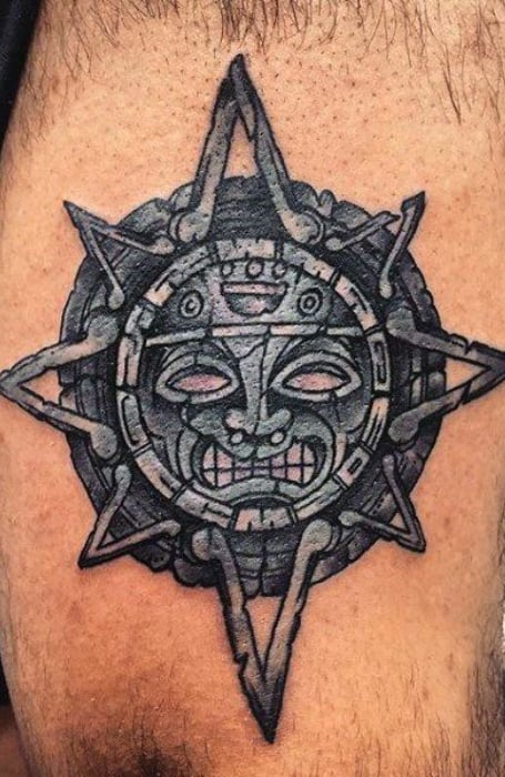 Aztec Sun And Moon Tattoo 