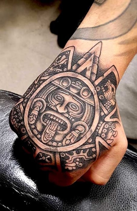 Aztec Sun And Moon Tattoo