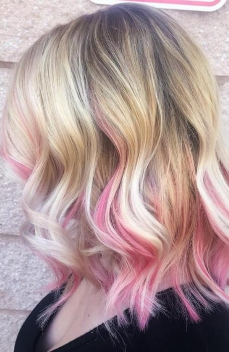 Blonde Hair With Pink Highlights (1)