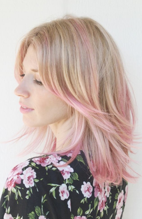 Blonde Hair With Pink Highlights