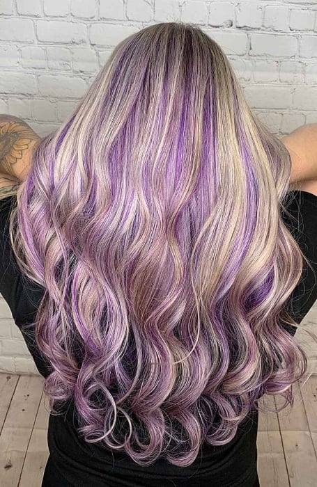 Blonde Hair With Purple Highlights (1)