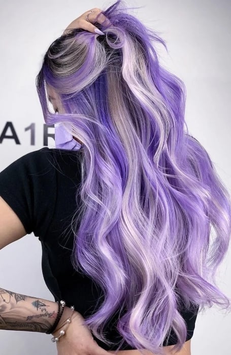 Blonde Hair With Purple Highlights