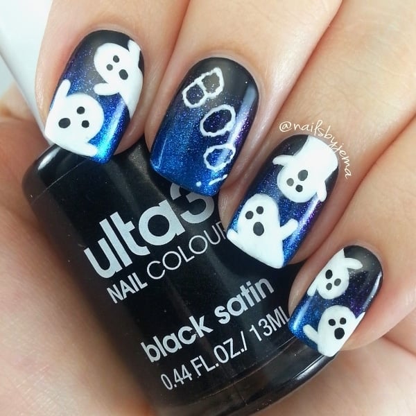 Blue Halloween Nails