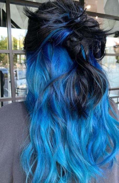 Blue Peekaboo Hair