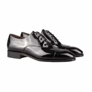 Carmina Black Simpson Patent Leather Oxford Shoes Front