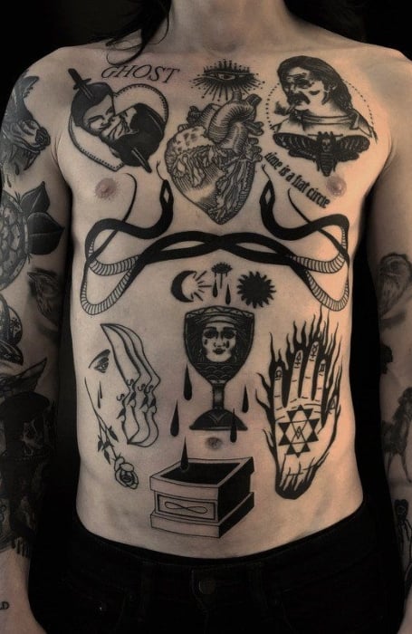 Chest Patchwork Tattoos (1)