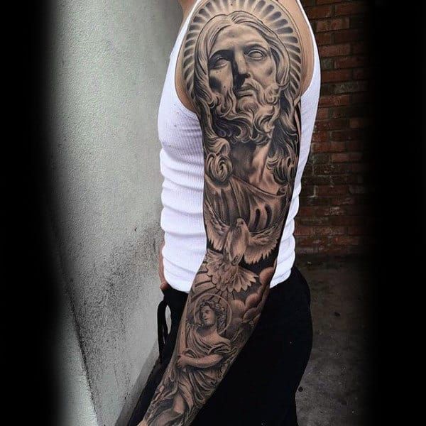 21 Full Sleeve Religious Tattoos