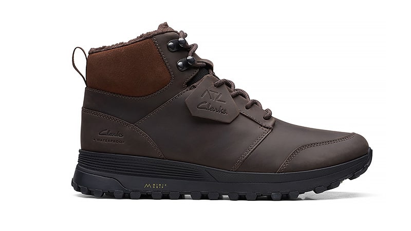 Clarks Atl Trek Up Waterproof Brown Warmlined Leather