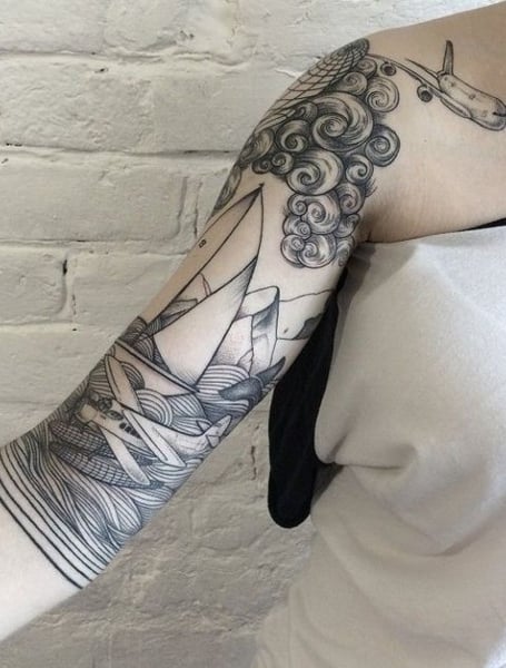 Cloud Sleeve Tattoo