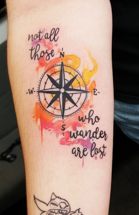 Compass Quote Tattoo