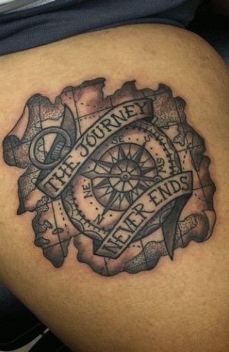 Compass Quote Tattoo1