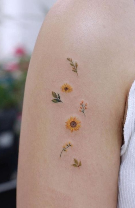 Sunflower Temporary Tattoos - Fake Flower Tattoo Stickers Body Art Tattoos  1pc S | eBay