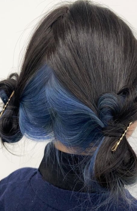 Dark Blue Peekaboo Hair 