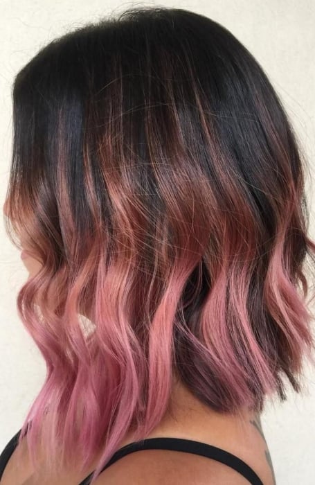 Dark Brown And Pink Hair