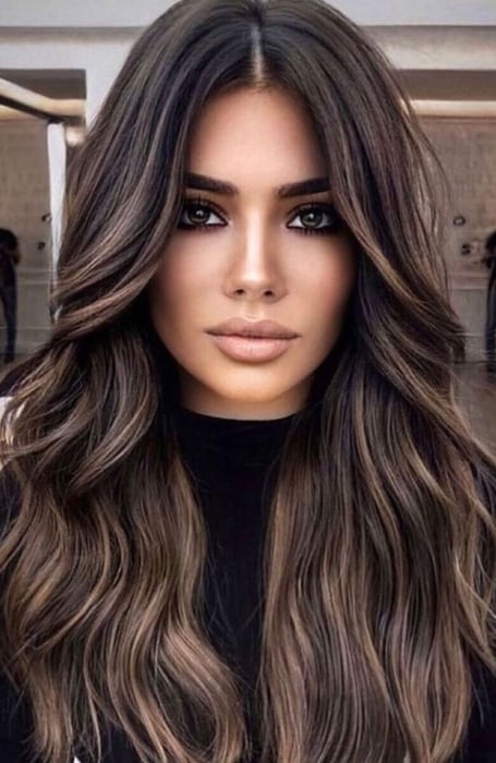 Dark Brown Hair With Blonde Highlights (1)