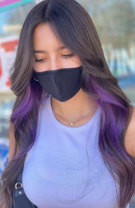 Dark Brown Hair With Purple Peekaboos