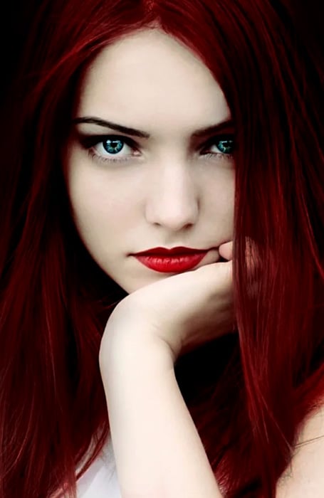 Dark Red Hair Blue Eyes