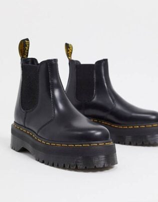 Dr Martens 2976 Flatform Chelsea Boots In Black