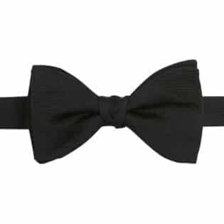 Drakes Black Pre Tied Silk Bow Tie Feature