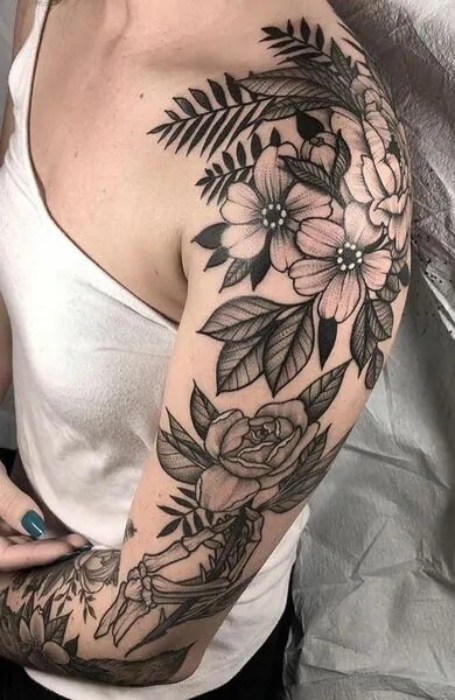 Floral Sleeve Tattoo