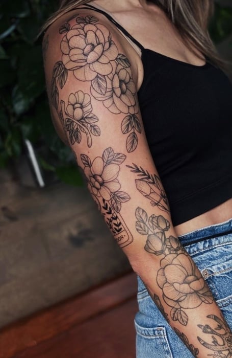 Flower Patchwork Tattoos