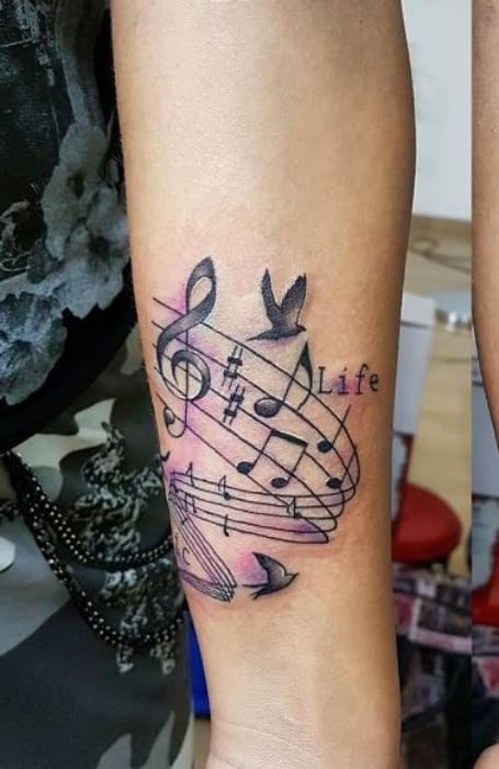 75 Music Note Tattoos For Men  Auditory Ink Design Ideas