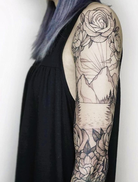 Forest Sleeve Tattoo 