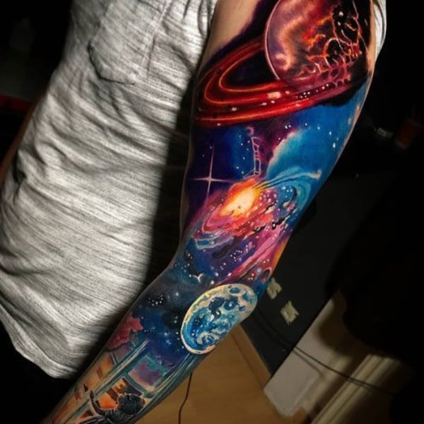 85 Space and Galaxy Tattoo Designs and Ideas  Tattoos that are from Outer  Space  Tattoo Me Now