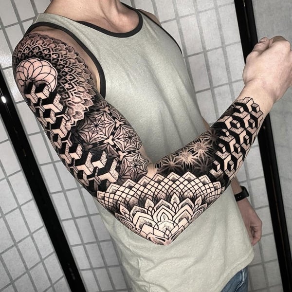 Geometric Sleeve Tattoo (2)