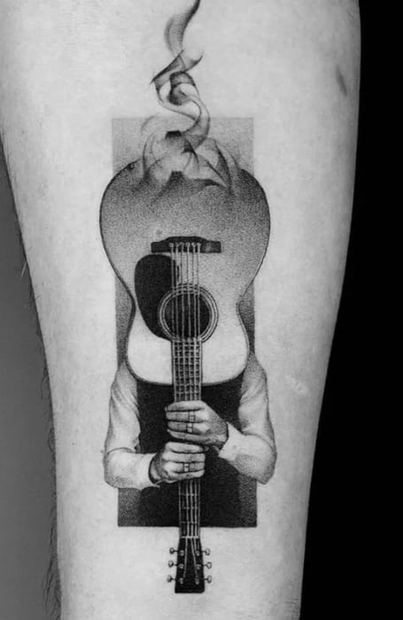 25 Creative Guitar Tattoo Designs | Guitar tattoo design, Music tattoo  designs, Music tattoos