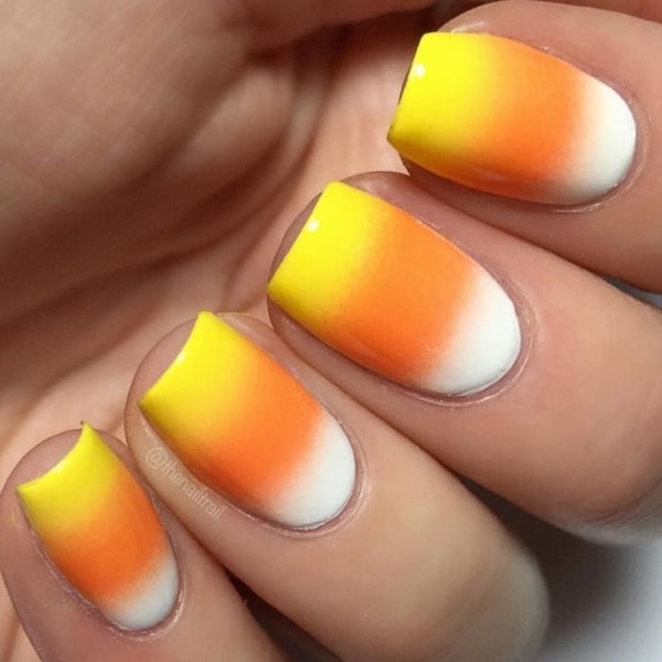 Halloween Candy Corn Nails