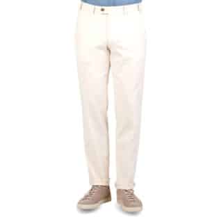 Hiltl Cream White Cotton Stretch Regular Fit Chinos Front