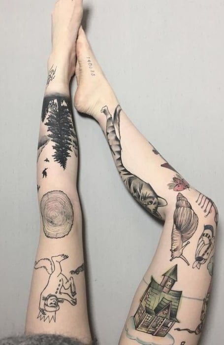 Illustrative Patchwork Tattoo