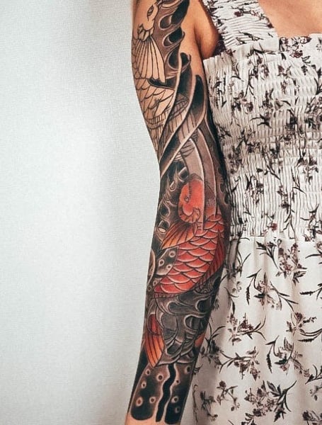 Koi Fish Sleeve Tattoo (1)
