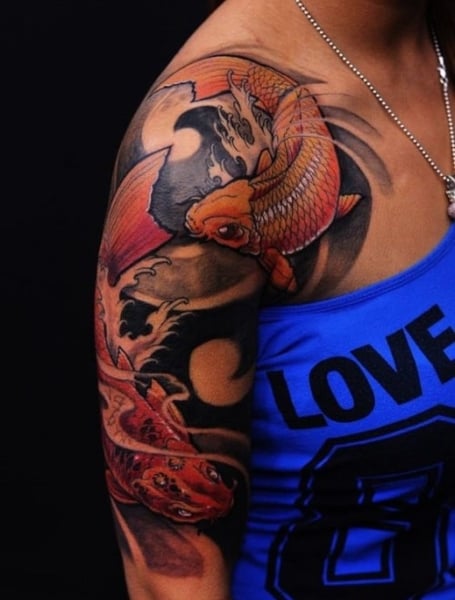 Koi Fish Sleeve Tattoo