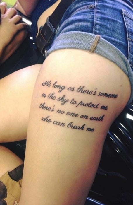 Thigh Tattoos Quotes 