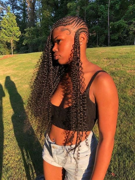 Lemonade Braids With Curls