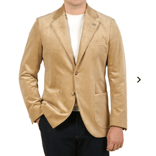 Light Beige Cotton Corduroy Blazer