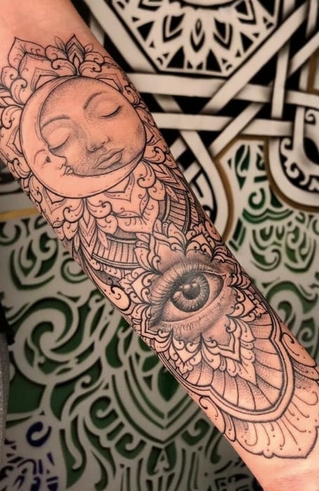 Mandala Sun And Moon Tattoo 