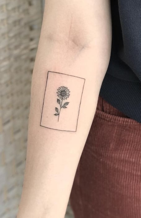 Minimalist Sunflower Tattoo 