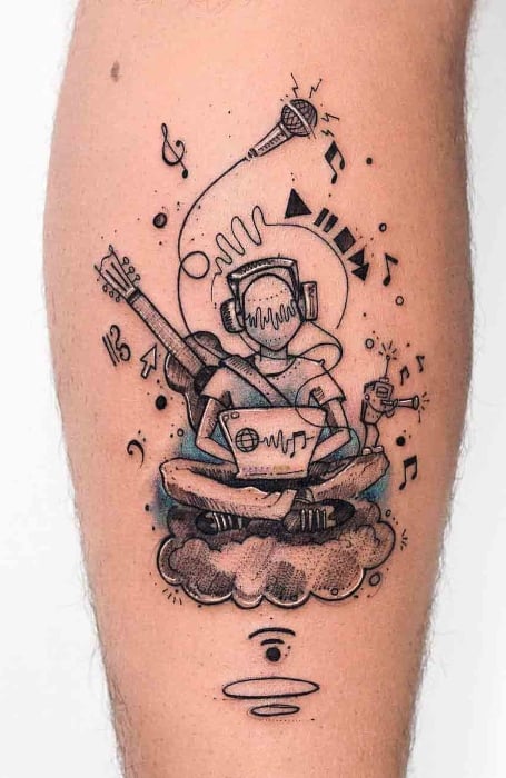 50 Cool Music Tattoos For Men 2023  Music Notes Ideas