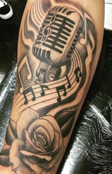 Music Microphone Tattoo