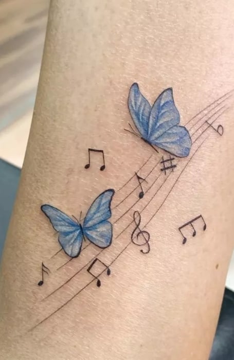 Amazoncom Azeeda Large Music Butterfly Temporary Tattoo TO00035602   Everything Else