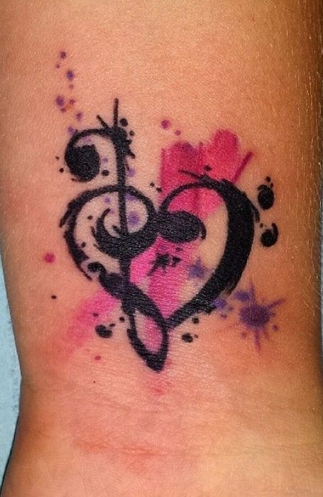 Tattoo of Musical heart Love for music tattoo  custom tattoo designs on  TattooTribescom