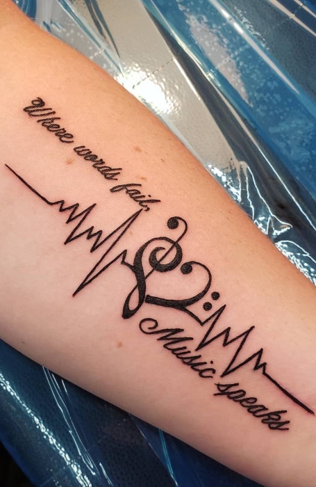 Musical pulse heartbeat tattoo  Tattoo quotes Music tattoo designs  Tattoos