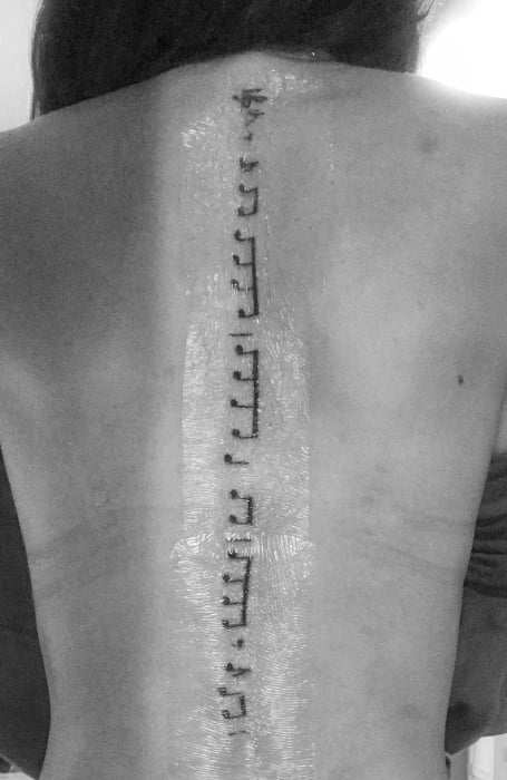 Music Spine Tattoo (1)