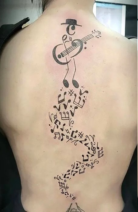 Music Spine Tattoo