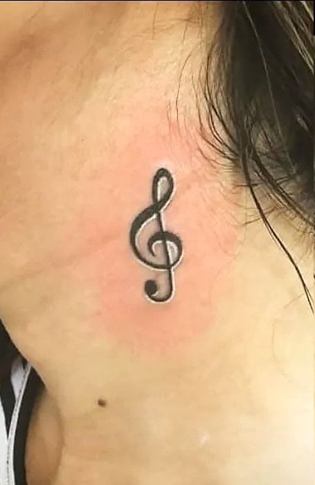 Music Tattoo On Neck 1