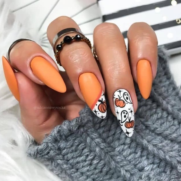 Orange Halloween Nails