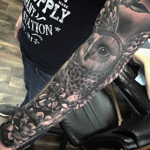 Owl Sleeve Tattoo (1)
